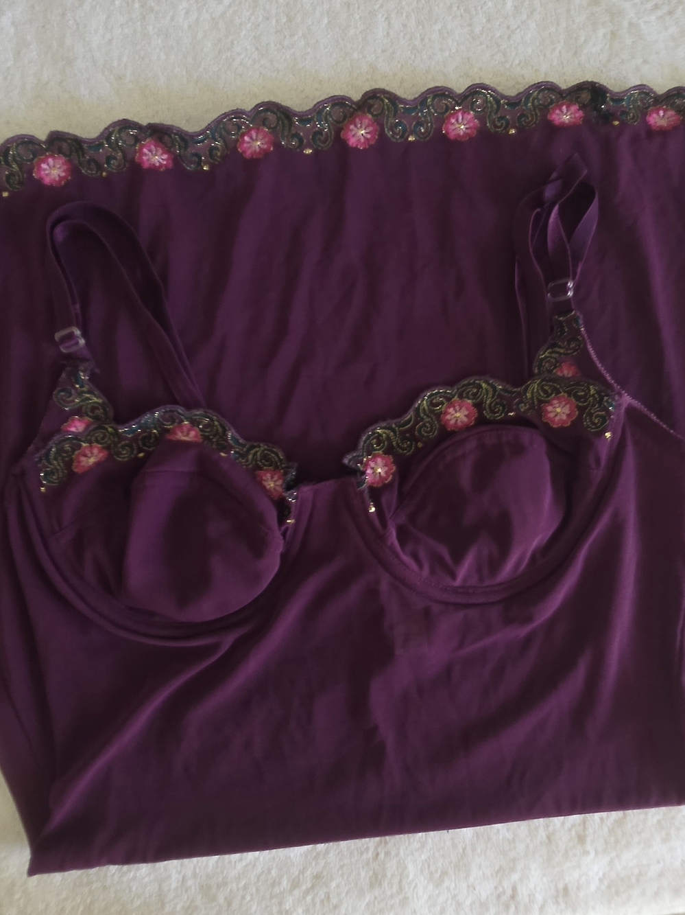 Vintage Y2K Playboy Intimates Embroidered Underwire Chemise Lingerie/Slip Dress